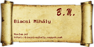 Biacsi Mihály névjegykártya
