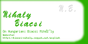 mihaly biacsi business card